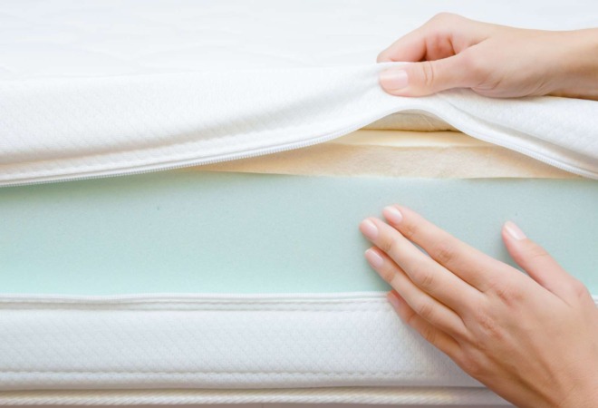 Showing the inside of a generic foam mattress